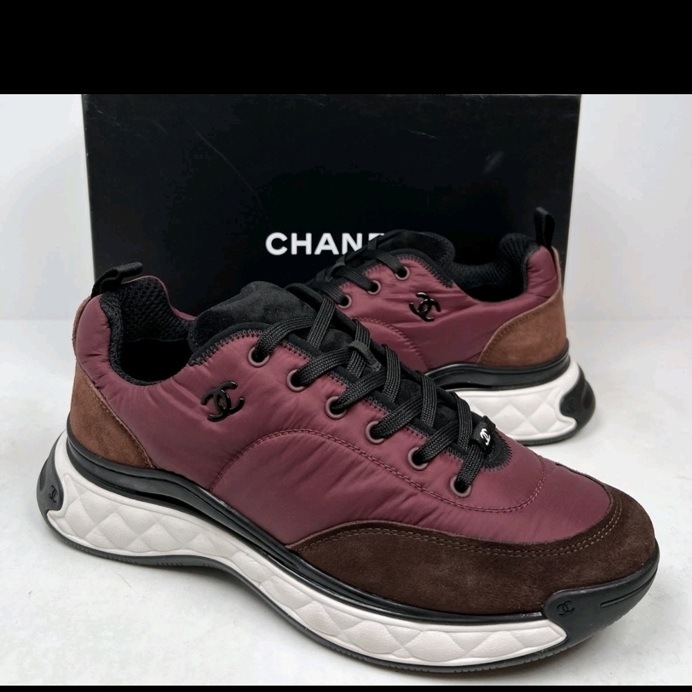 Chanel Men's Burgundy Sneakers